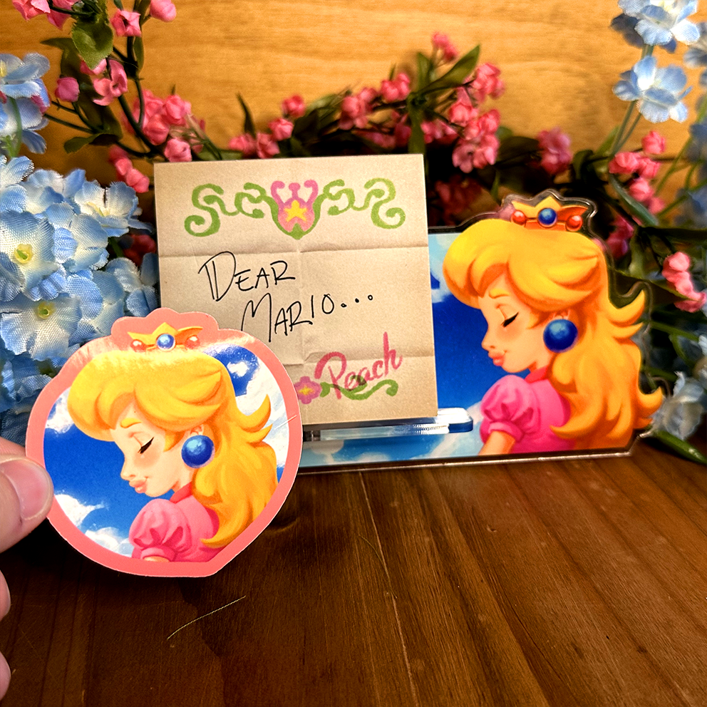 Peachy Princess Notepad Holder Standee
