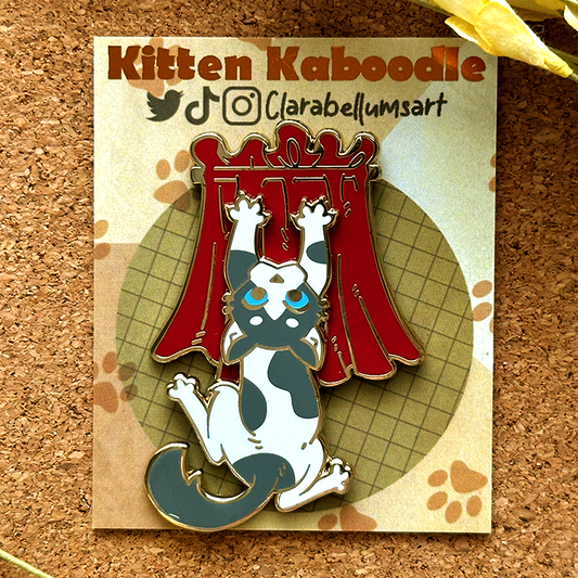 Clingy Claws Cat Enamel Pin