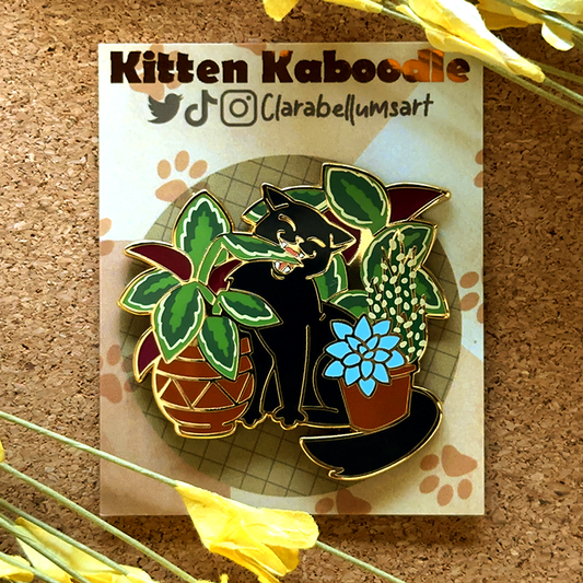 Pin de esmalte de gato amante de las ensaladas