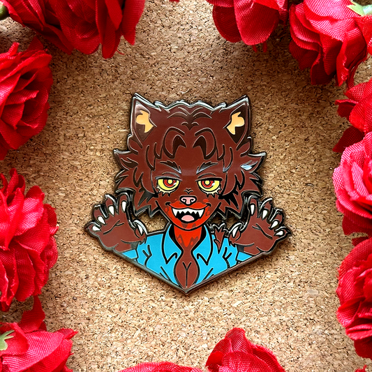 El pin de esmalte del hombre lobo