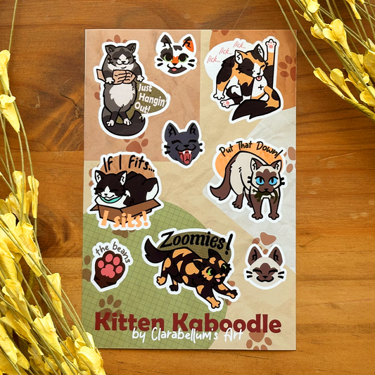 Hoja de pegatinas de Kitten Kaboodle