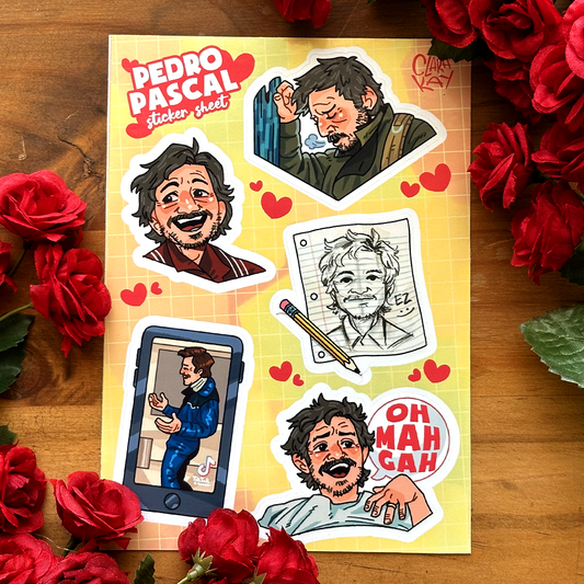 Hoja de pegatinas de Pedro Pascal
